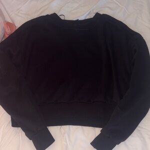 Black Cropped Crewneck